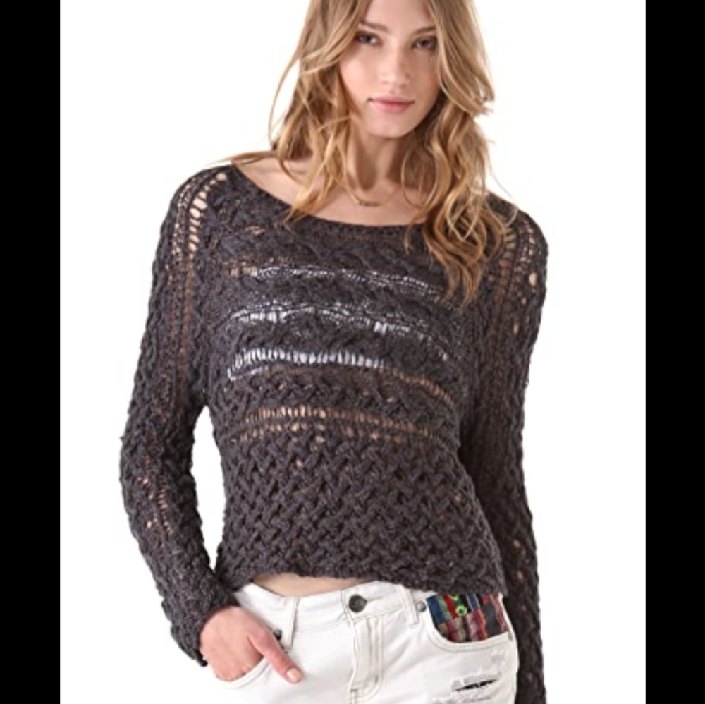 FREE PEOPLE crochet sweater